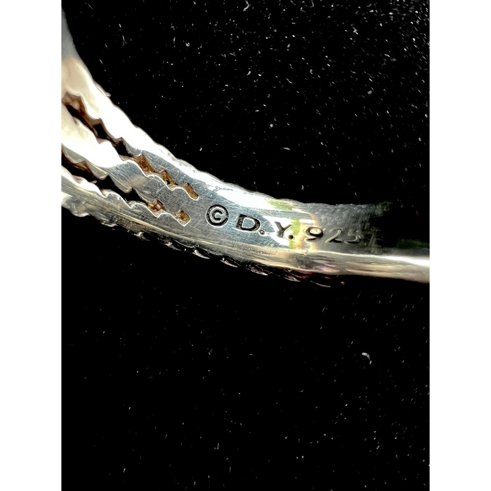 David Yurman Sterling Silver Petite Wheaton Amethyst & Pave Diamond Ring Sz 7 - Picture 3 of 9